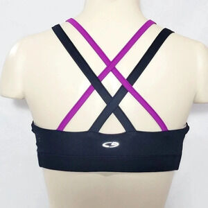 SMALL Champion C9 N9629 Strappy Back Wire Free Sports Bra Pink Stripe NWT New wi